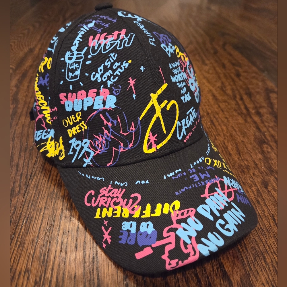 Colorful Graphic Grafiti Positive Sayings Unisex Baseball Cap - Picture 1 of 5